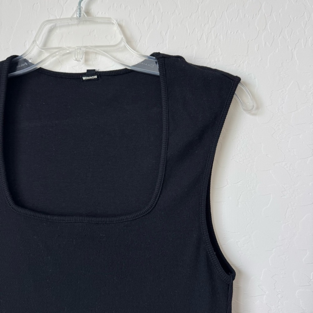 MONROW 90’s Rib Tank Black Medium - Picture 2 of 10